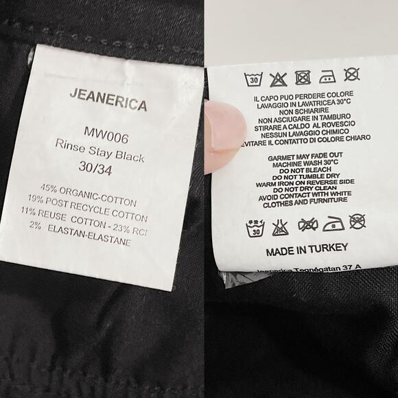 Jeanerica NWT Midtown Fit MW006 Cigarette Slim Straight Jeans in Black Size 30 - Picture 12 of 12